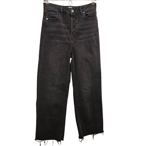 Bohme Wide Leg Raw Hem Black Jeans 29 - Picture 2 of 9